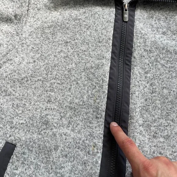 Grey / Black Lululemon Full Zip-Up Fleece Lined Sweater - Picture 7 of 7